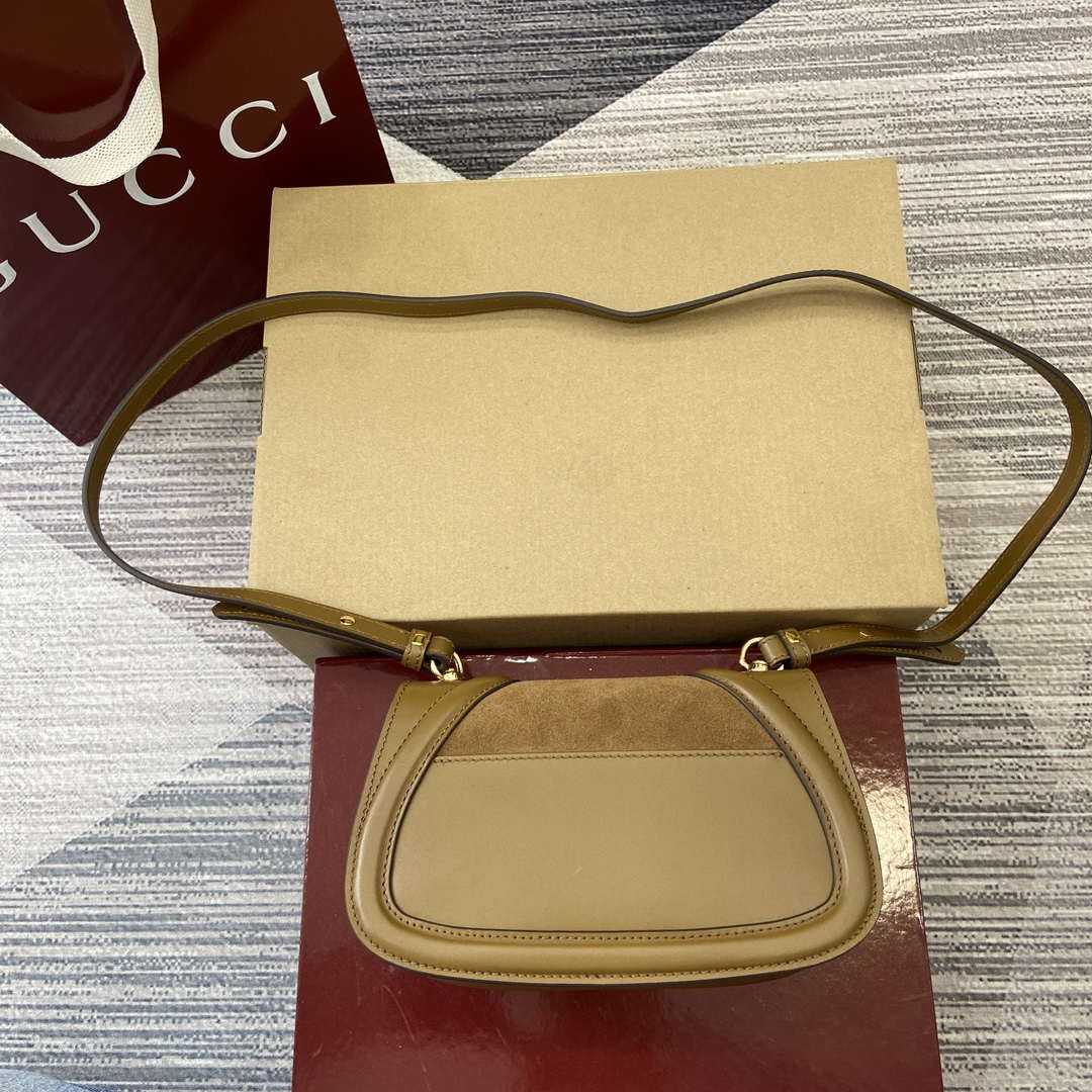 Gucci 815700 Gucci Blondie mini shoulder bag Suede leather Brown