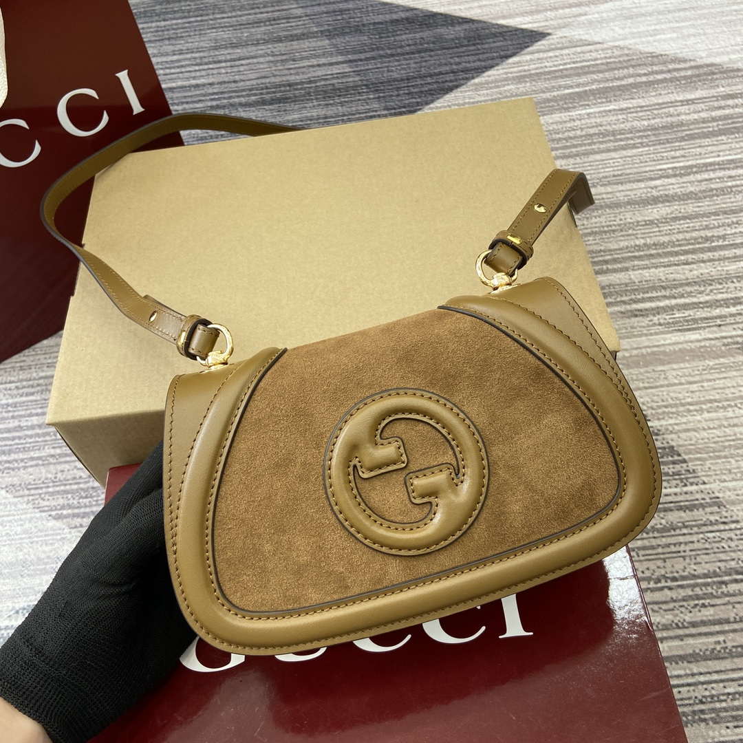 Gucci 815700 Gucci Blondie mini shoulder bag Suede leather Brown - Default Title - View 3