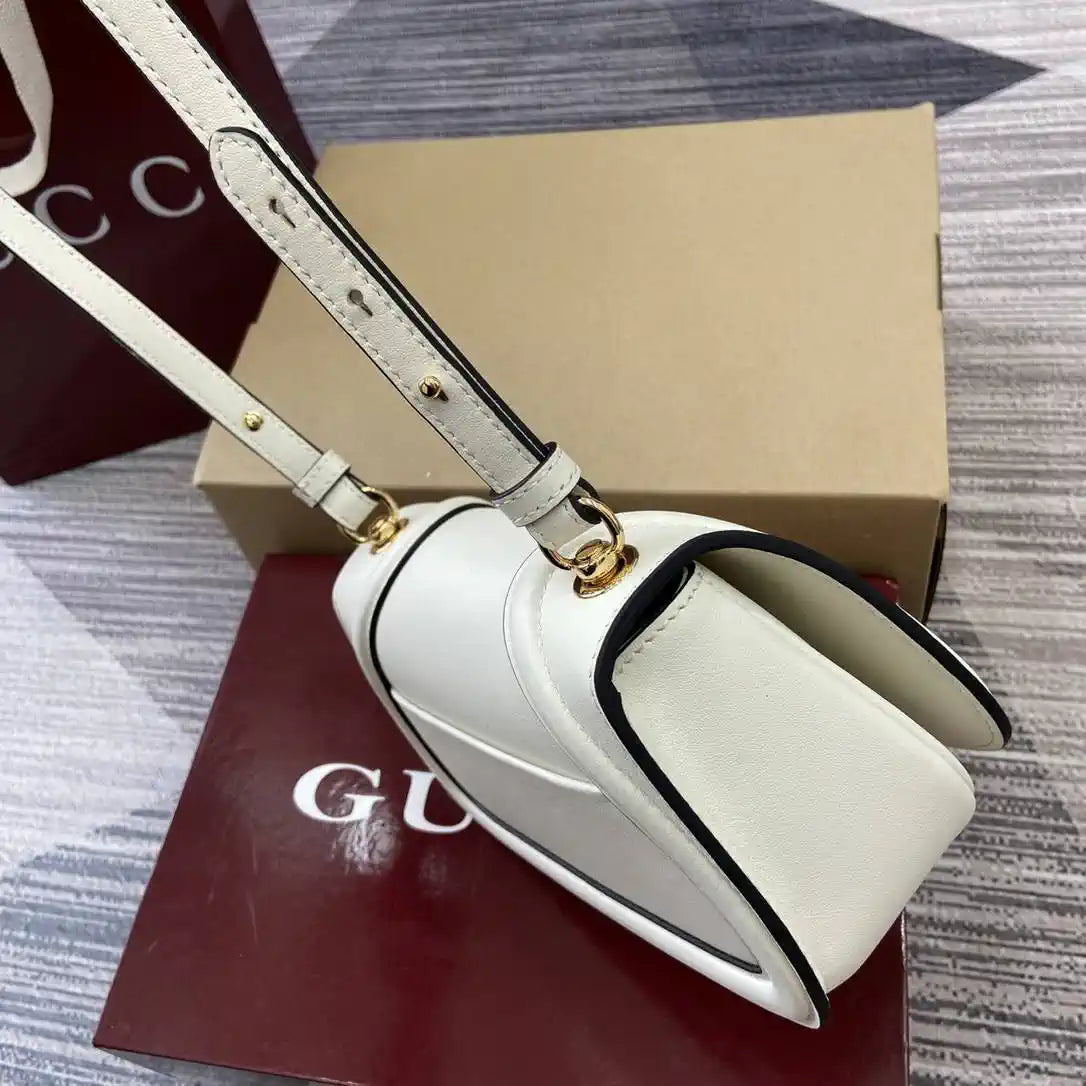 Gucci 815700 Gucci Blondie mini shoulder bag White Leather
