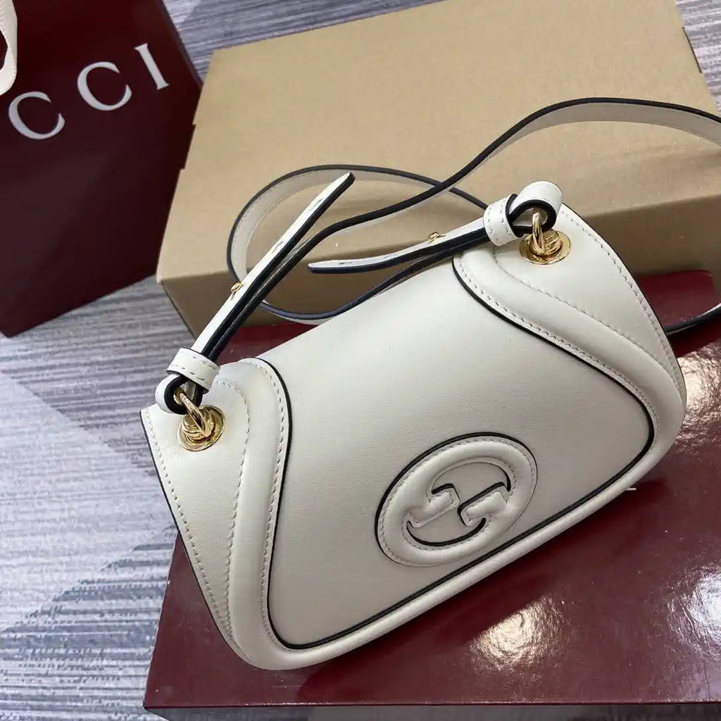 Gucci 815700 Gucci Blondie mini shoulder bag White Leather