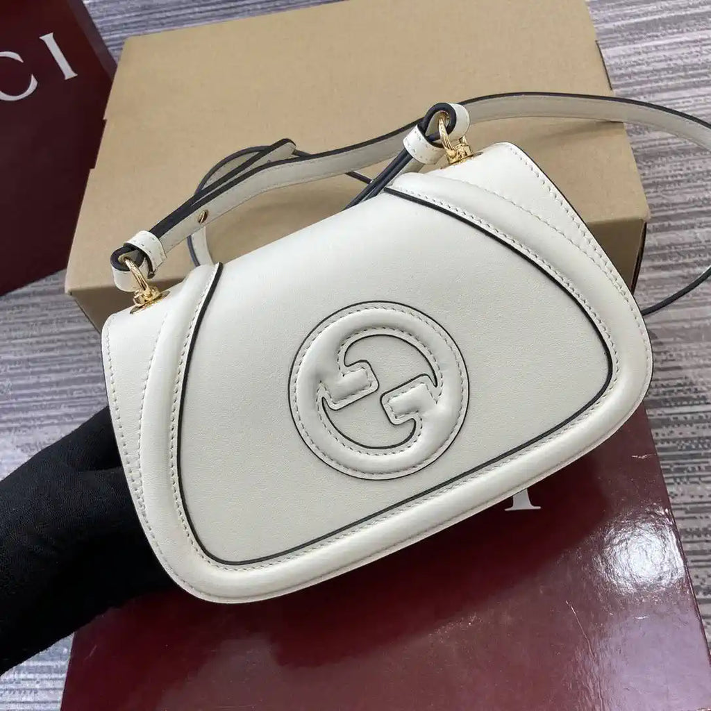 Gucci 815700 Gucci Blondie mini shoulder bag White Leather
