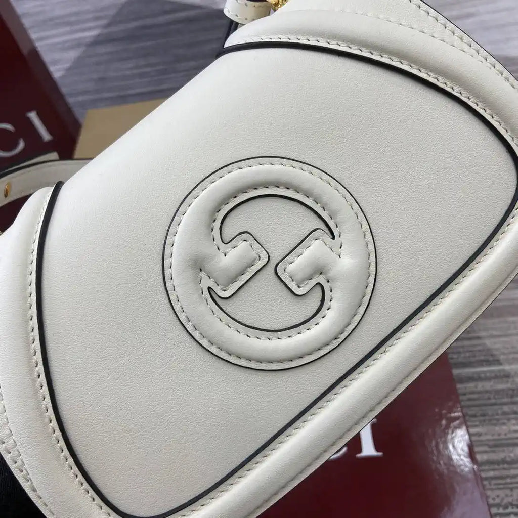 Gucci 815700 Gucci Blondie mini shoulder bag White Leather