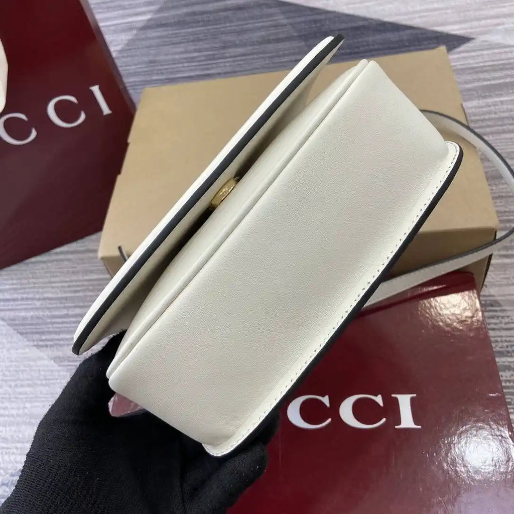 Gucci 815700 Gucci Blondie mini shoulder bag White Leather