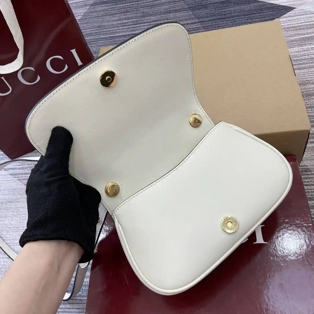 Gucci 815700 Gucci Blondie mini shoulder bag White Leather