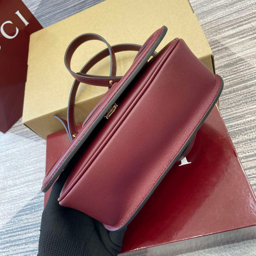 Gucci 815700 Gucci Blondie mini shoulder bag Wind red Leather
