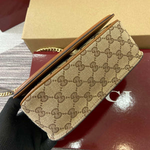 Gucci 815711 Gucci Blondie mini shoulder bag Beige dark brown canvas - Default Title - View 5