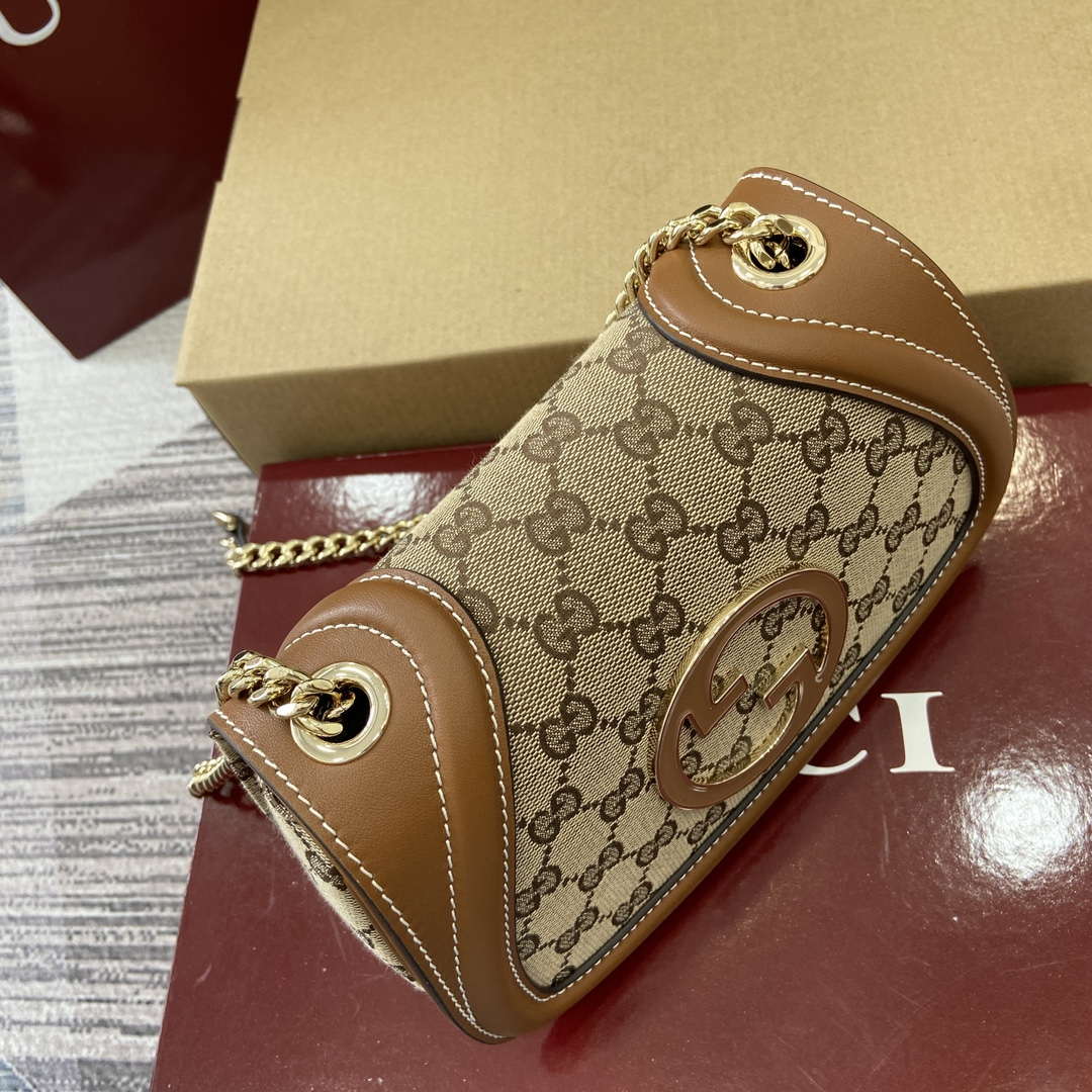 Gucci 815711 Gucci Blondie mini shoulder bag Beige dark brown canvas