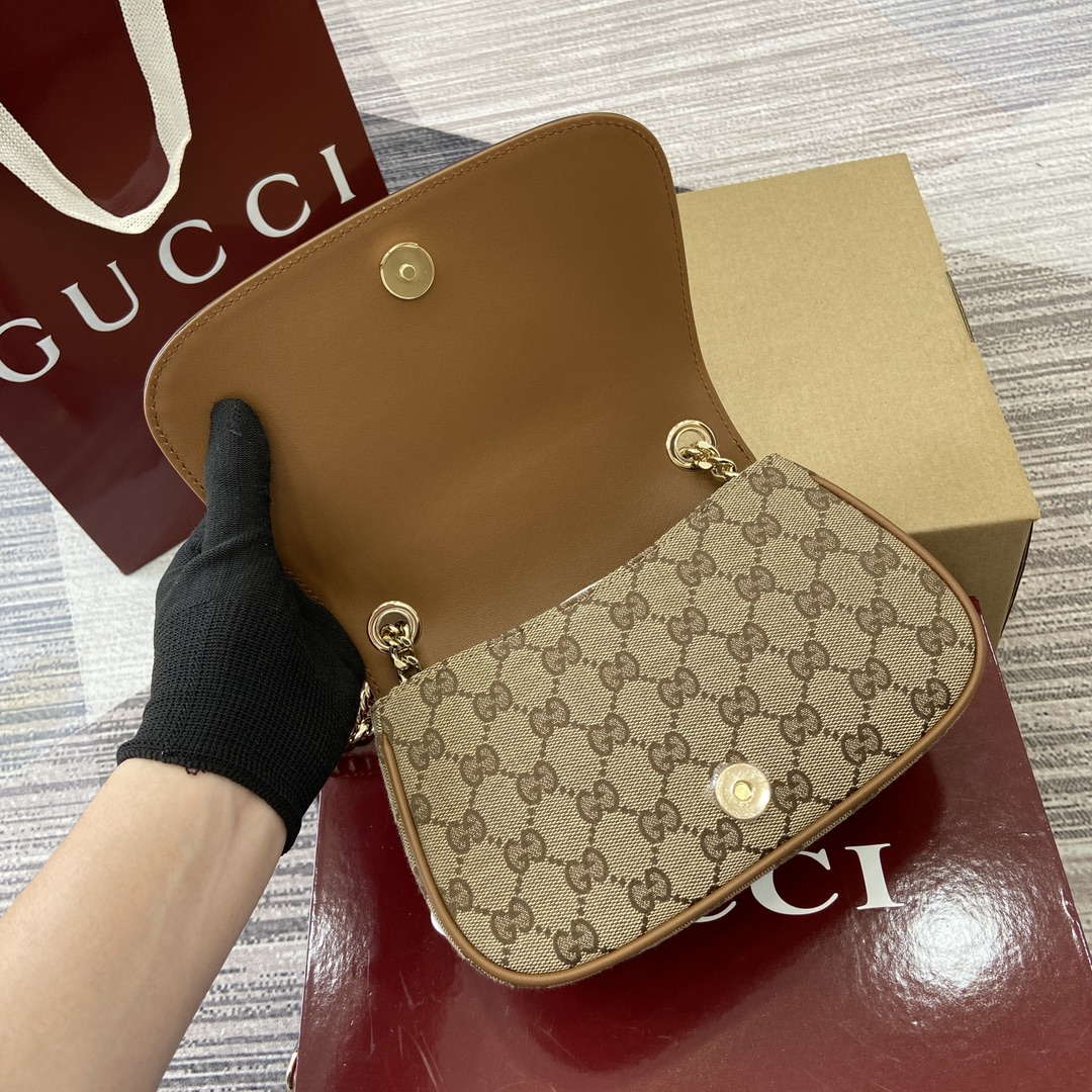 Gucci 815711 Gucci Blondie mini shoulder bag Beige dark brown canvas - Default Title - View 8