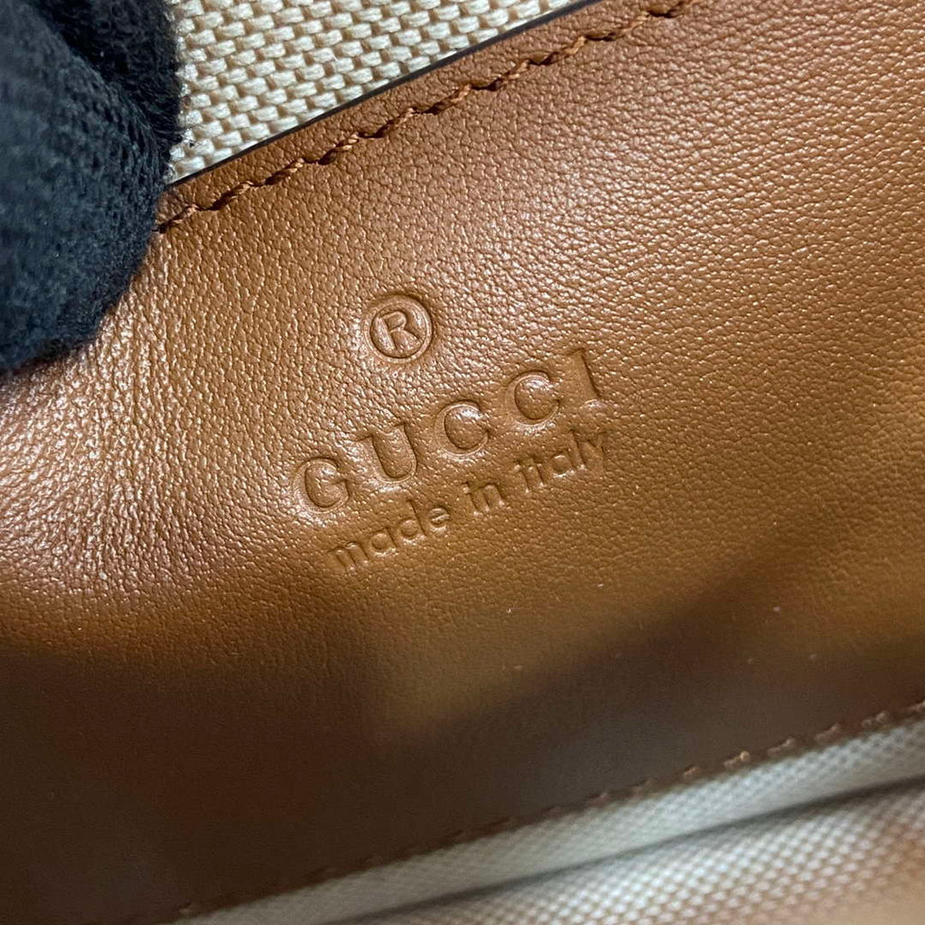 Gucci 815711 Gucci Blondie mini shoulder bag Beige dark brown canvas
