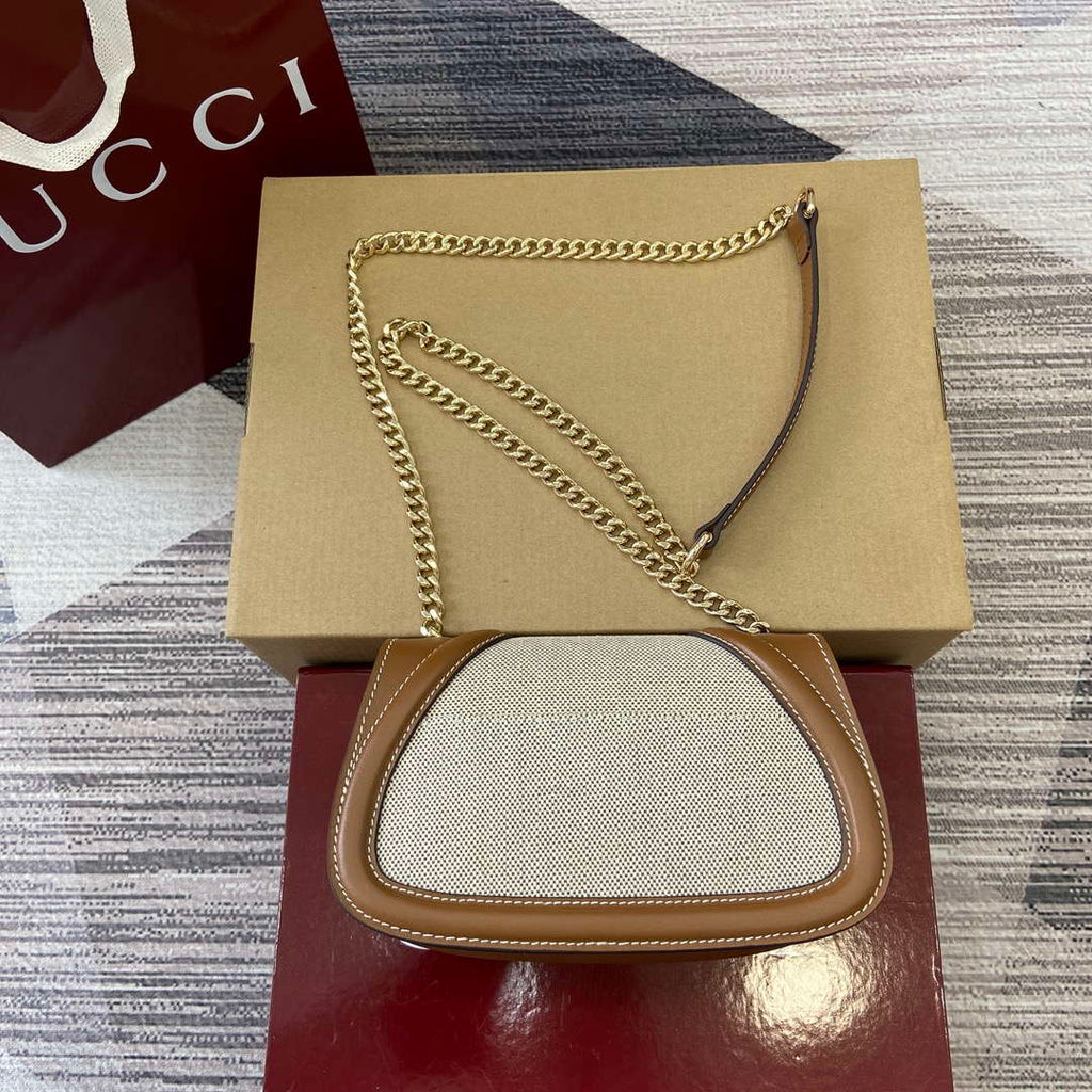 Gucci 815711 Gucci Blondie mini shoulder bag Bronw & Beige