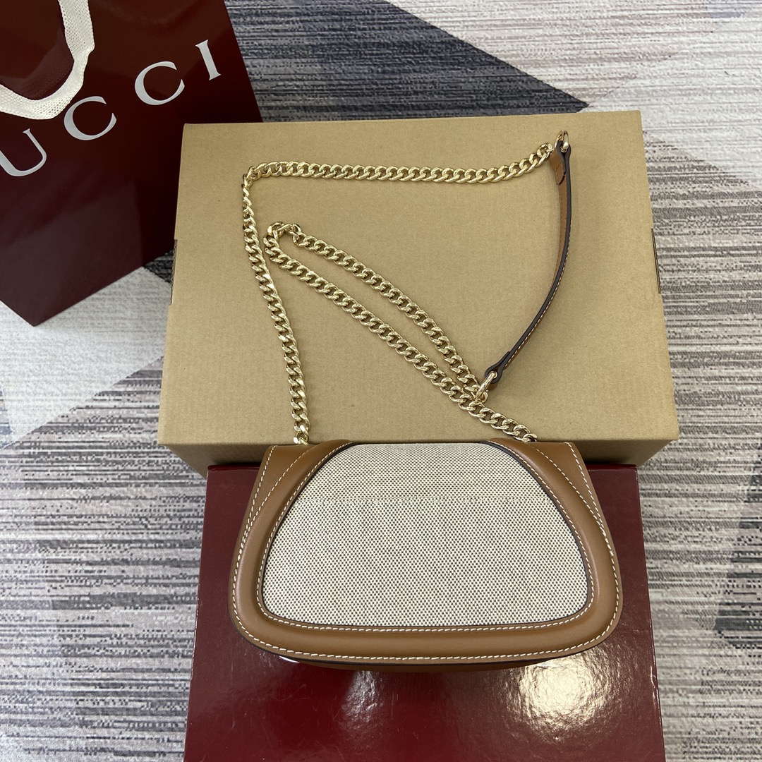 Gucci 815711 Gucci Blondie mini shoulder bag Bronw & Beige