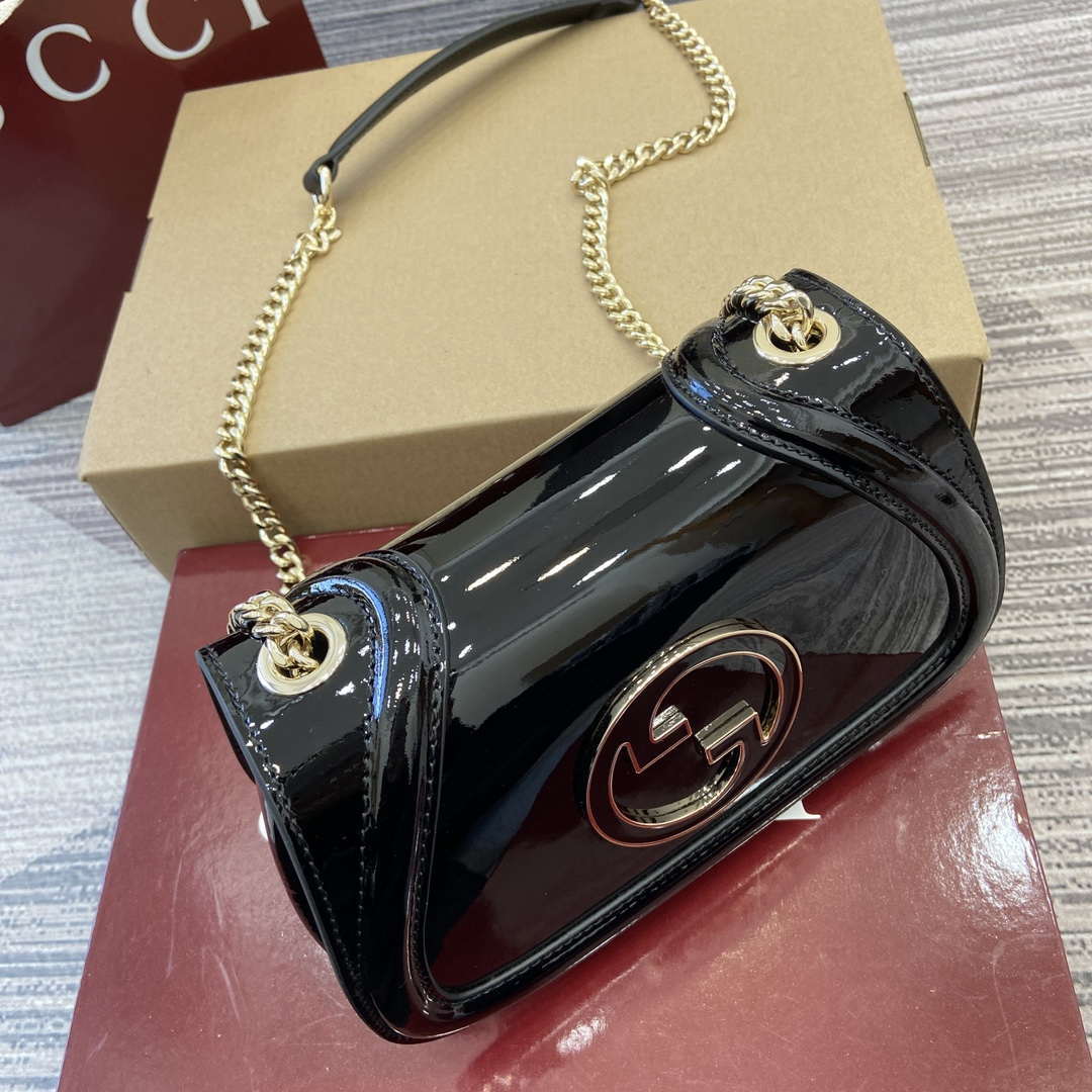 Gucci 815711 Gucci Blondie mini shoulder bag Patent Leather Black - Default Title - View 4