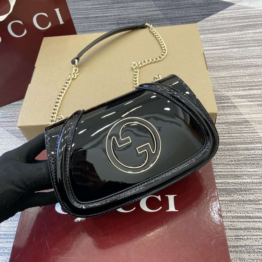 Gucci 815711 Gucci Blondie mini shoulder bag Patent Leather Black - Default Title - View 5