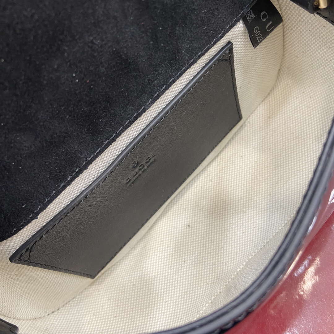 Gucci 815711 Gucci Blondie mini shoulder bag Patent Leather Black
