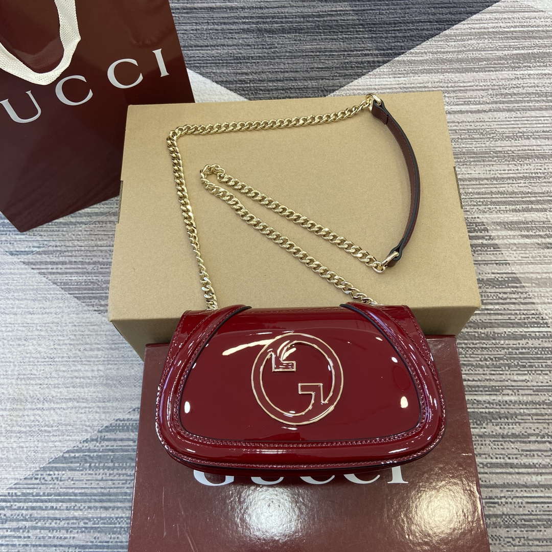 Gucci 815711 Gucci Blondie mini shoulder bag Patent Leather Red
