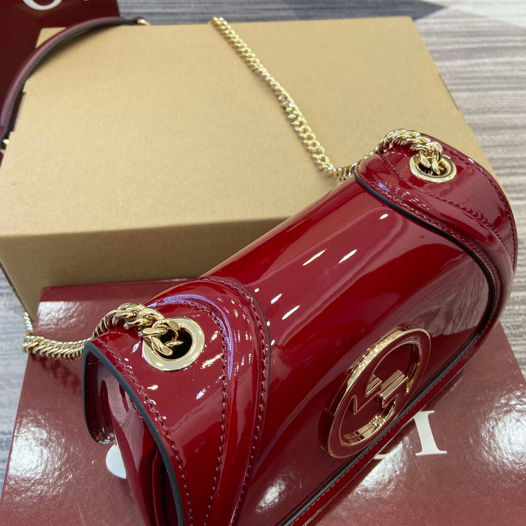 Gucci 815711 Gucci Blondie mini shoulder bag Patent Leather Red