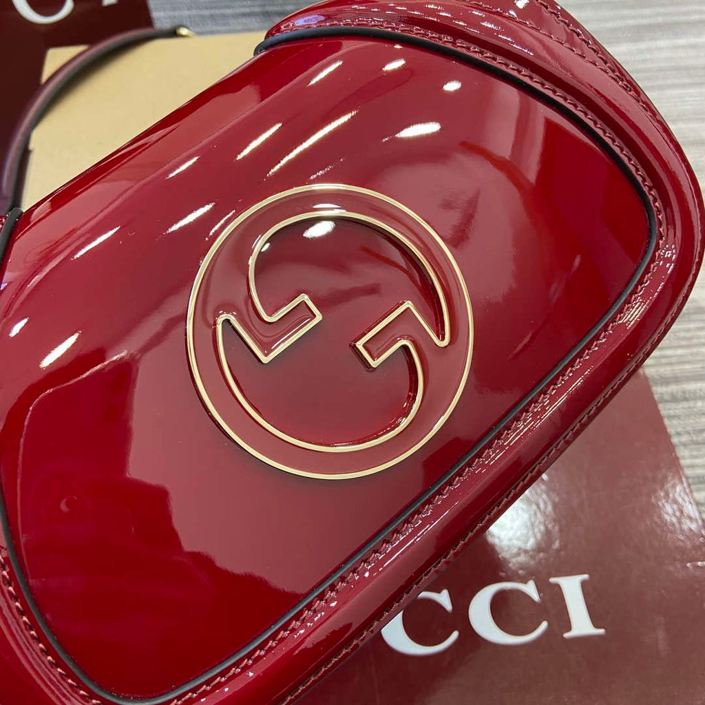 Gucci 815711 Gucci Blondie mini shoulder bag Patent Leather Red