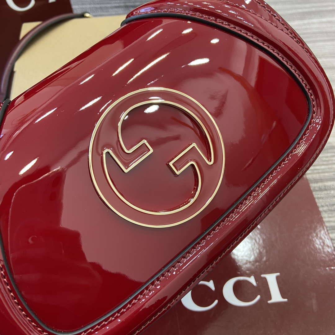 Gucci 815711 Gucci Blondie mini shoulder bag Patent Leather Red
