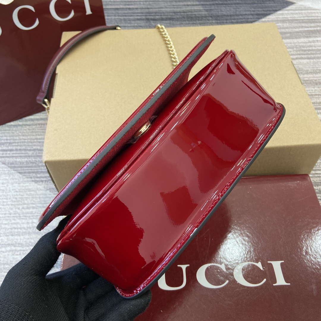Gucci 815711 Gucci Blondie mini shoulder bag Patent Leather Red - Default Title - View 7