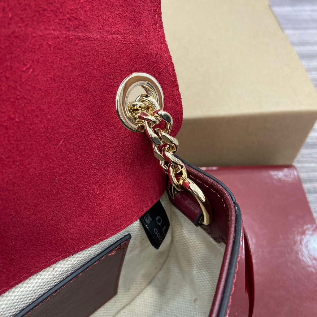 Gucci 815711 Gucci Blondie mini shoulder bag Patent Leather Red
