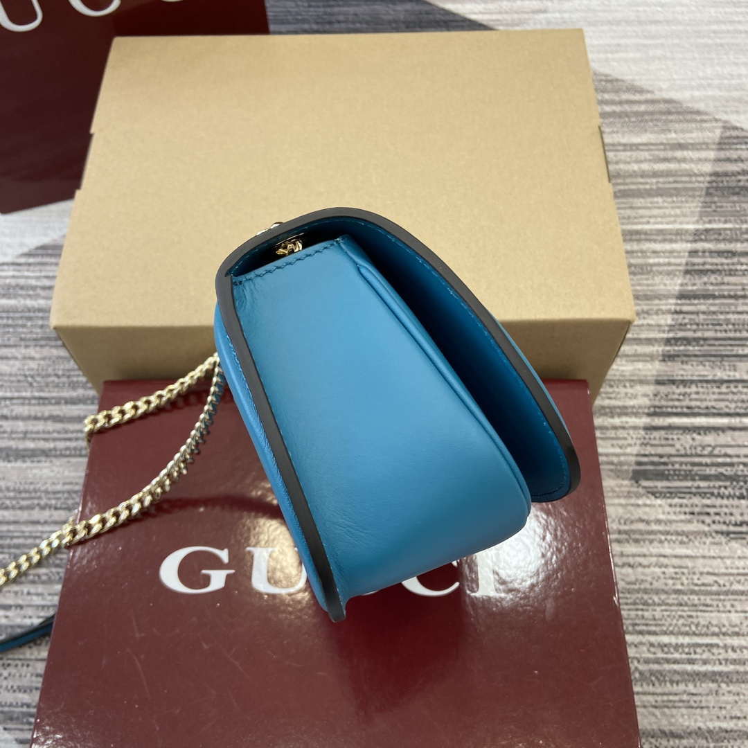 Gucci 815711 Gucci Blondie mini shoulder bag Suede Leather Blue - Default Title - View 3