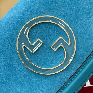 Gucci 815711 Gucci Blondie mini shoulder bag Suede Leather Blue - Default Title - View 7