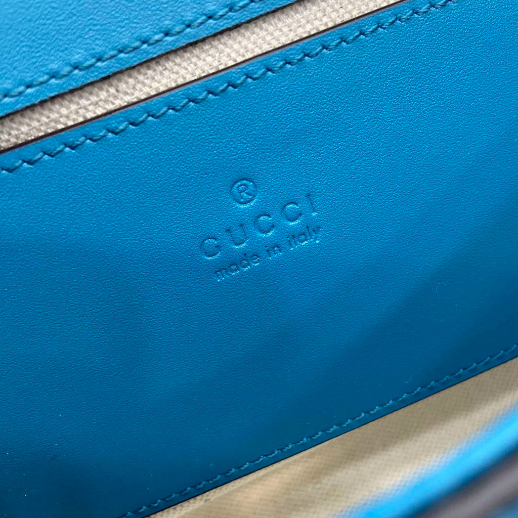 Gucci 815711 Gucci Blondie mini shoulder bag Suede Leather Blue