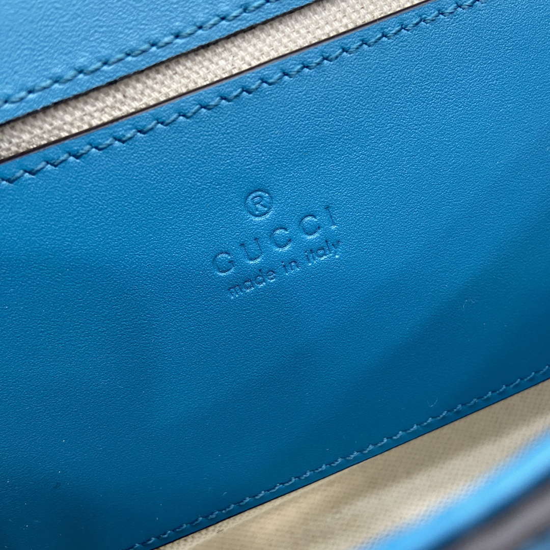 Gucci 815711 Gucci Blondie mini shoulder bag Suede Leather Blue