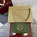 Gucci 815711 Gucci Blondie mini shoulder bag Suede Leather Green