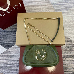 Gucci 815711 Gucci Blondie mini shoulder bag Suede Leather Green - Default Title - View 1