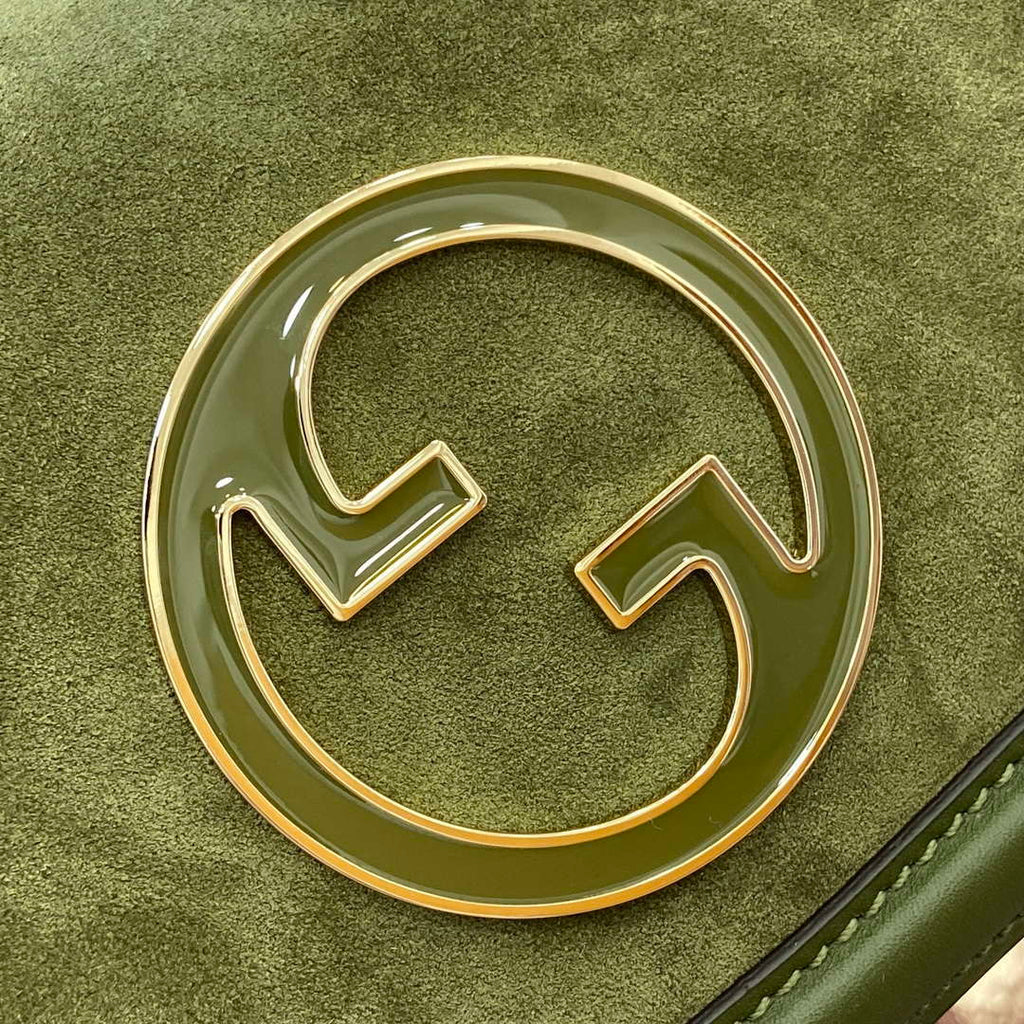 Gucci 815711 Gucci Blondie mini shoulder bag Suede Leather Green