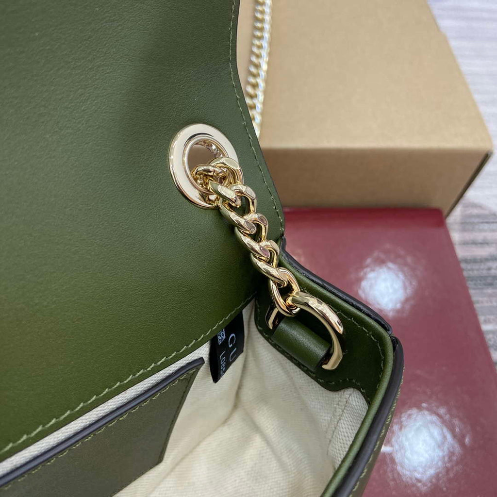 Gucci 815711 Gucci Blondie mini shoulder bag Suede Leather Green