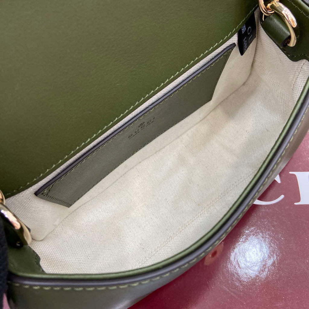 Gucci 815711 Gucci Blondie mini shoulder bag Suede Leather Green