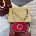 Gucci 815711 Gucci Blondie mini shoulder bag Suede Leather Red and Wine Red - Default Title - View 1