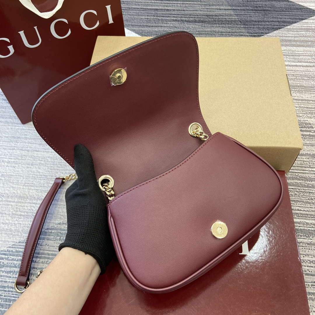Gucci 815711 Gucci Blondie mini shoulder bag Suede Leather Red and Wine Red - Default Title - View 8