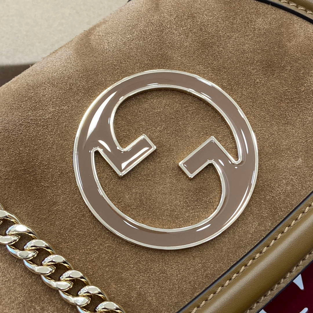 Gucci 815711 Gucci Blondie mini shoulder bag Suede Leather dark brown