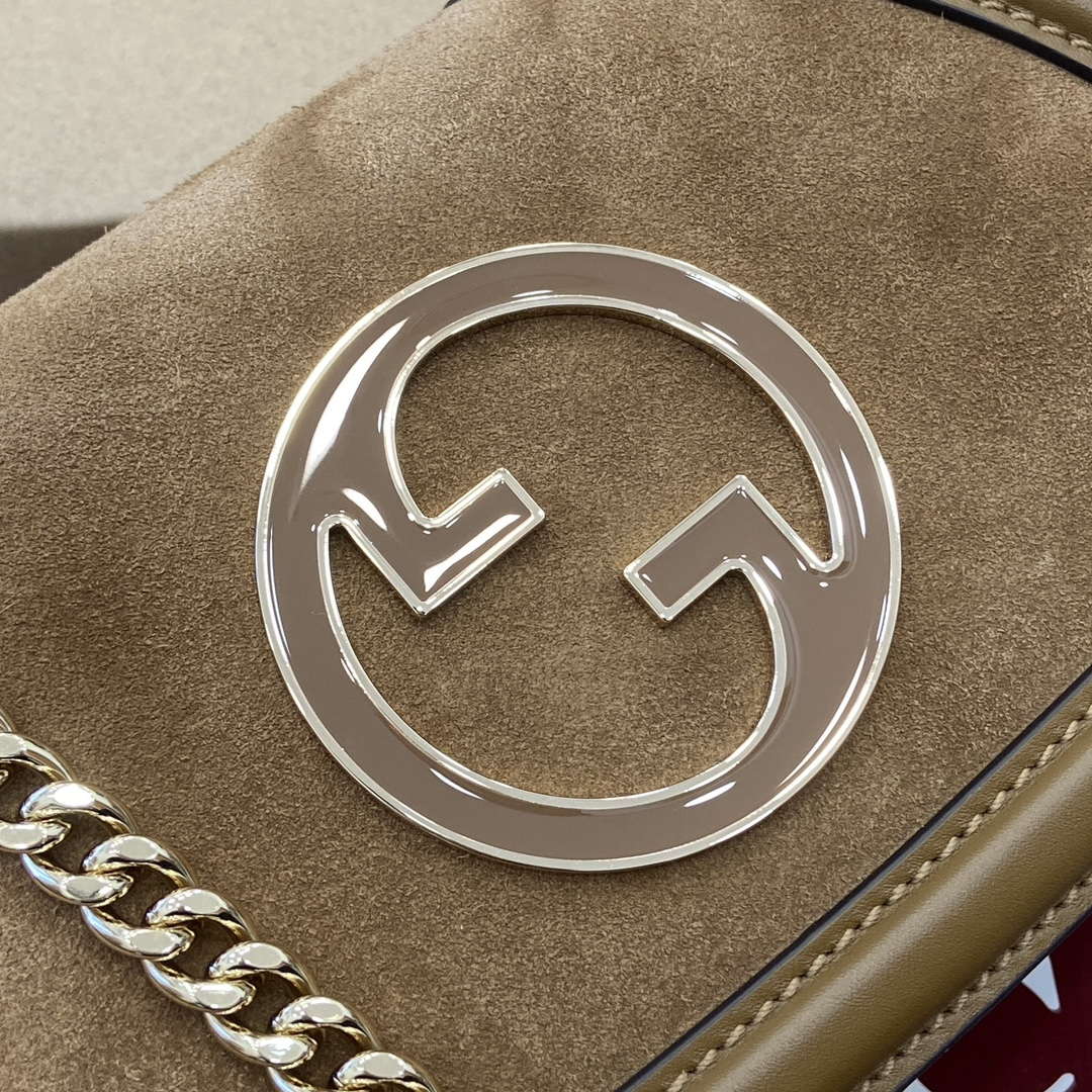 Gucci 815711 Gucci Blondie mini shoulder bag Suede Leather dark brown