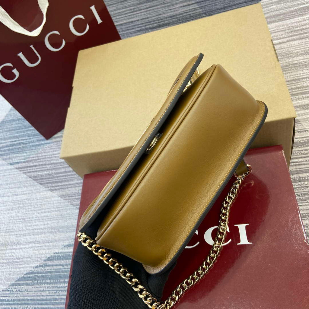 Gucci 815711 Gucci Blondie mini shoulder bag Suede Leather dark brown