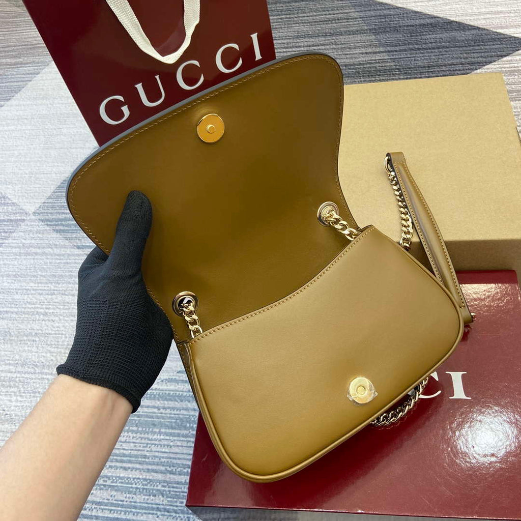 Gucci 815711 Gucci Blondie mini shoulder bag Suede Leather dark brown