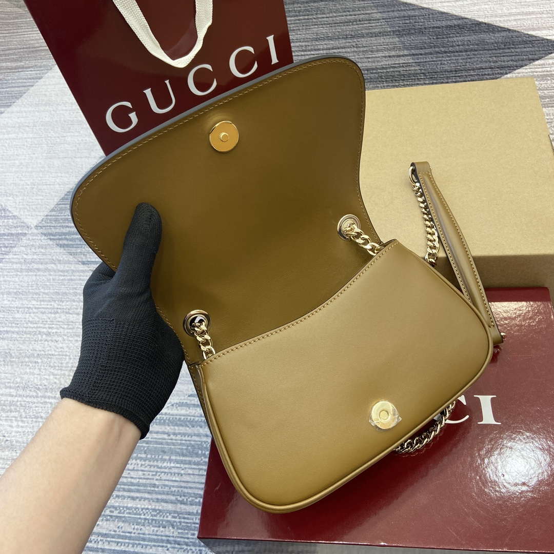 Gucci 815711 Gucci Blondie mini shoulder bag Suede Leather dark brown