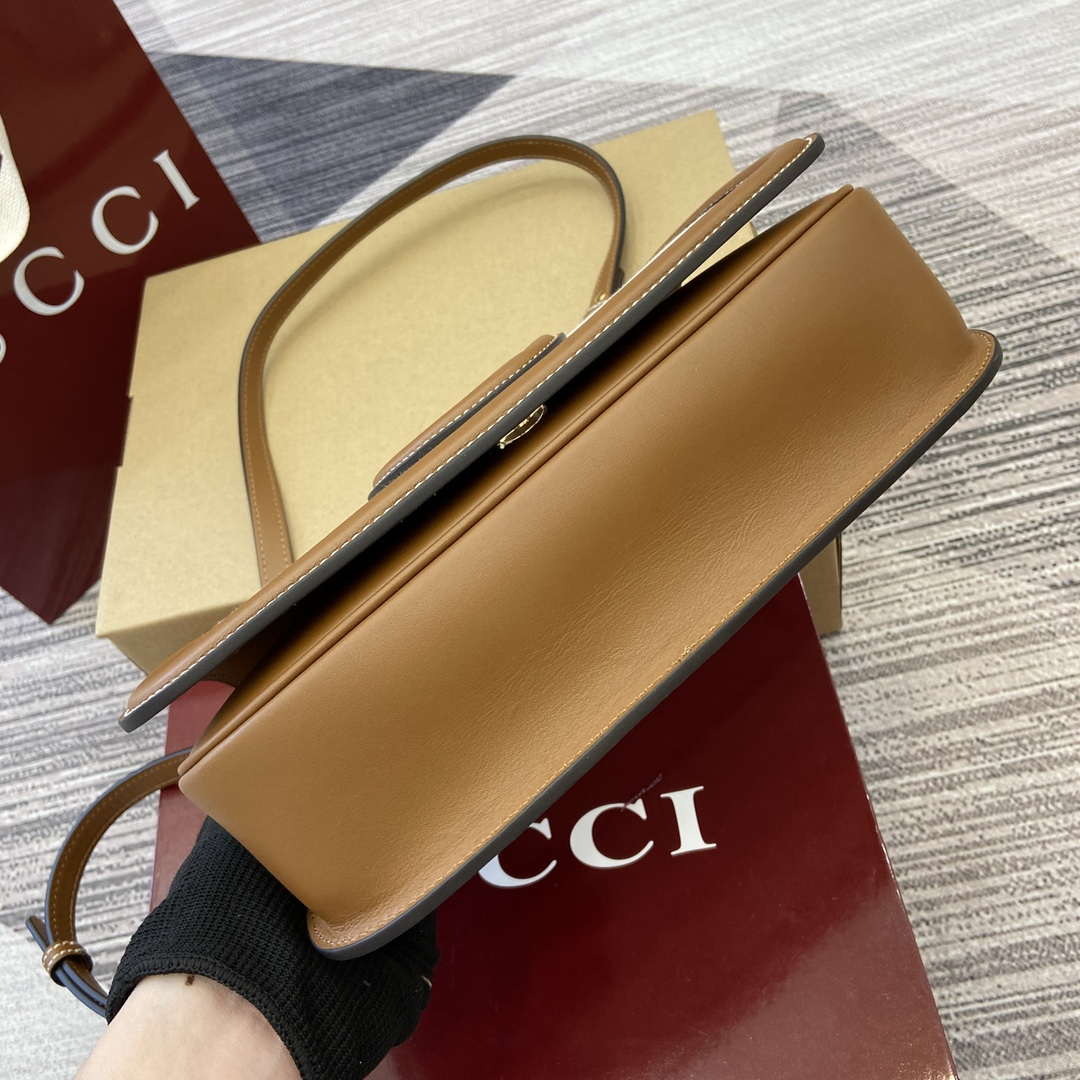 Gucci 815714 Gucci Blondie Small Top Handle Bag Beige cotton linen canvas