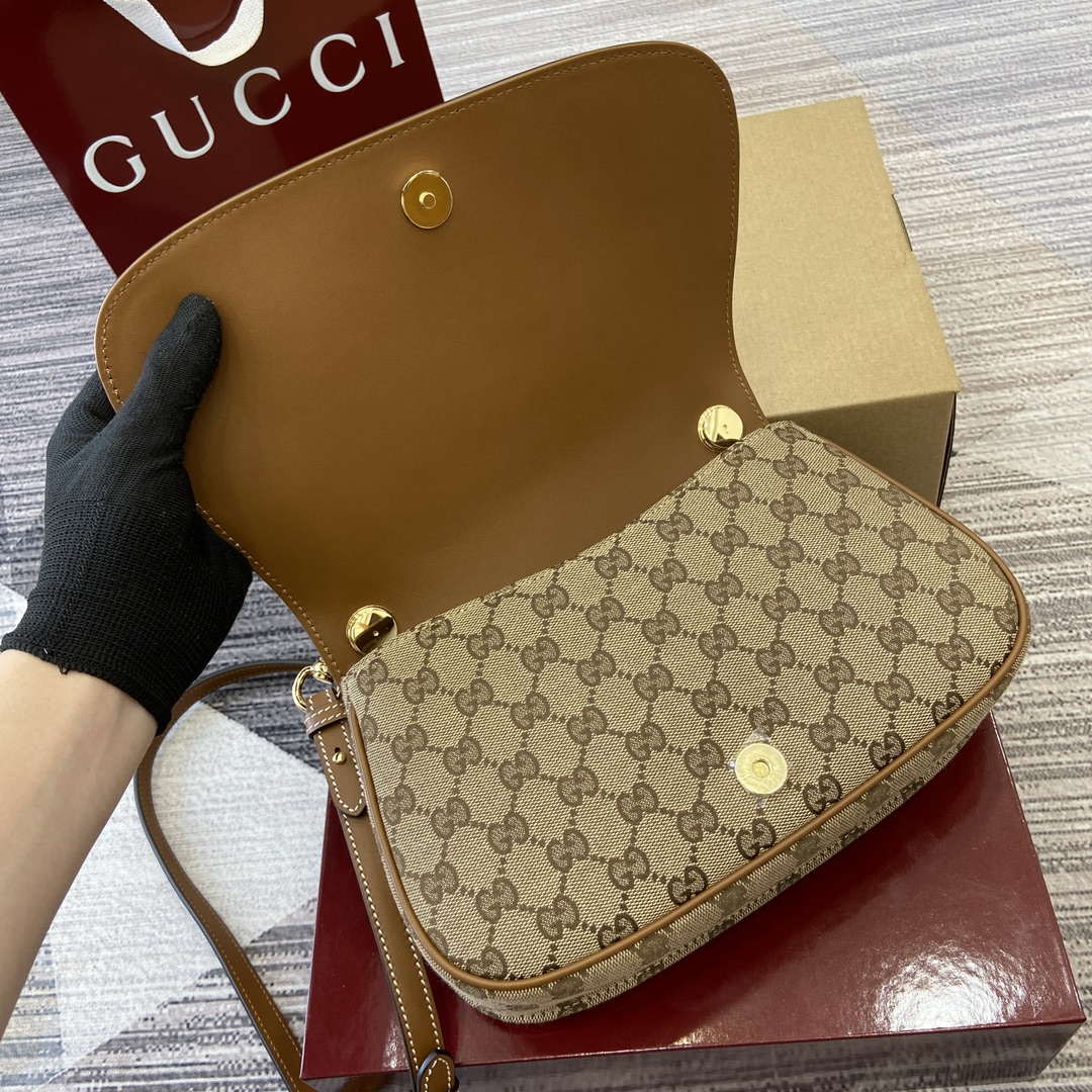 Gucci 815714 Gucci Blondie Small Top Handle Bag Beige dark brown canvas - Default Title - View 11
