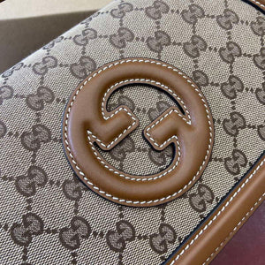 Gucci 815714 Gucci Blondie Small Top Handle Bag Beige dark brown canvas - Default Title - View 7