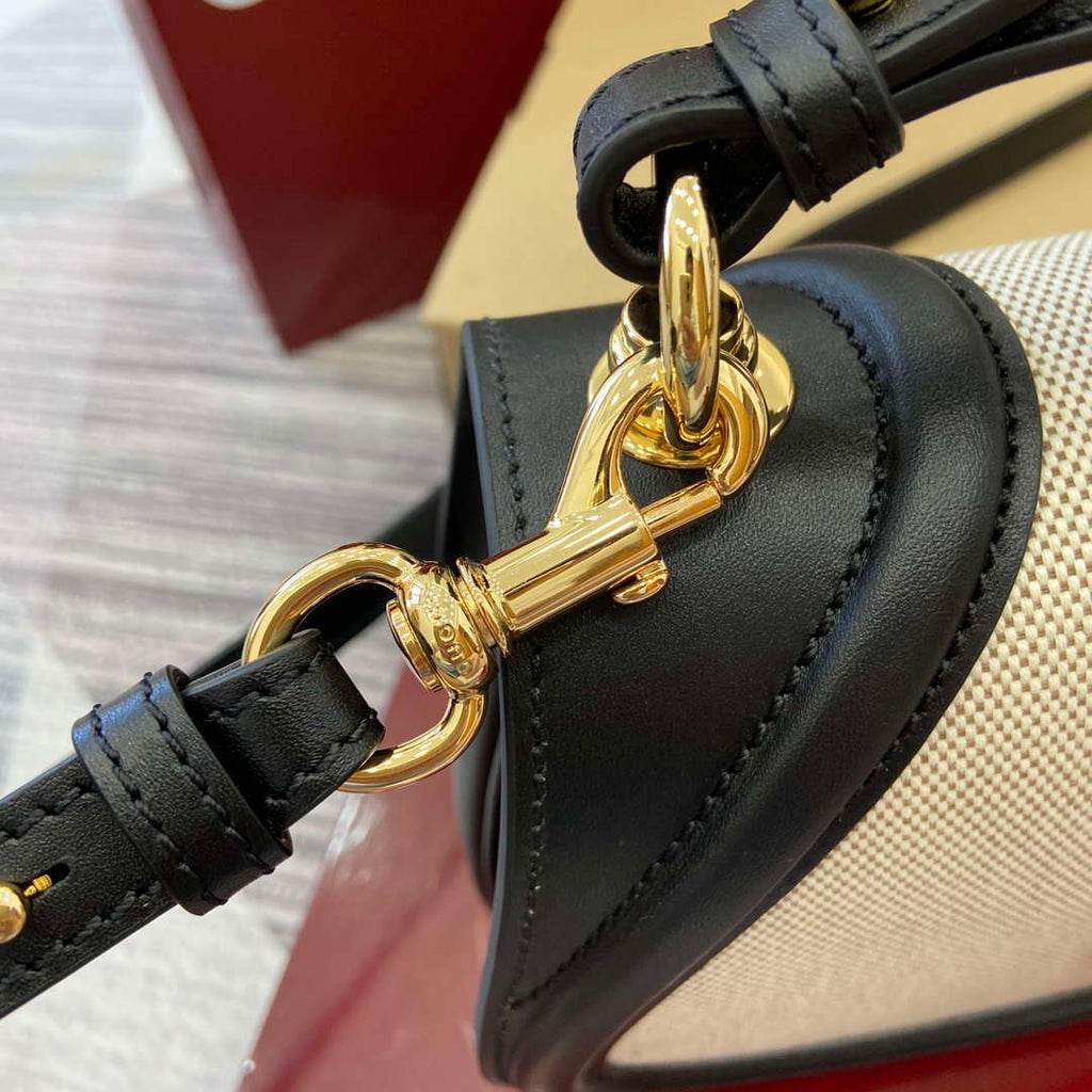 Gucci 815714 Gucci Blondie Small Top Handle Bag Black leather trim