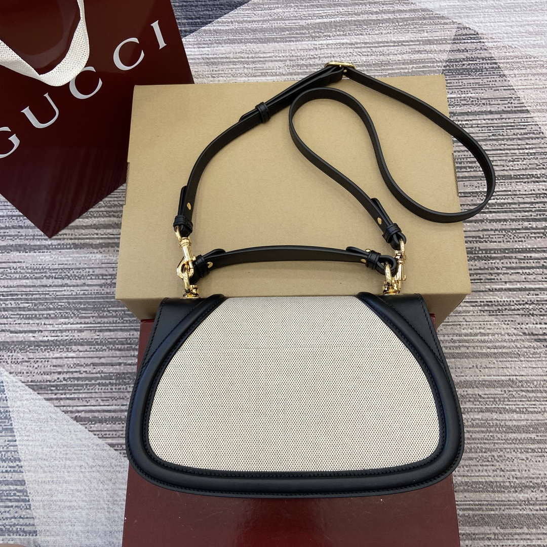 Gucci 815714 Gucci Blondie Small Top Handle Bag Black leather trim