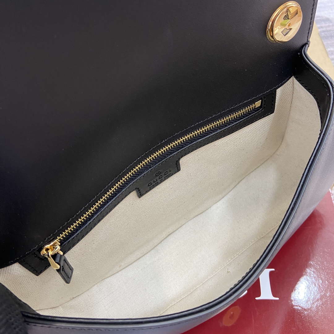 Gucci 815714 Gucci Blondie Small Top Handle Bag Black leather trim
