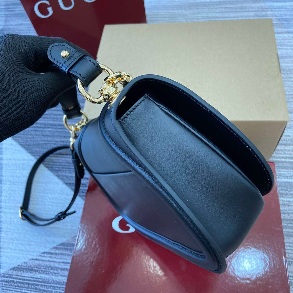 Gucci 815714 Gucci Blondie Small Top Handle Bag Black smooth leather