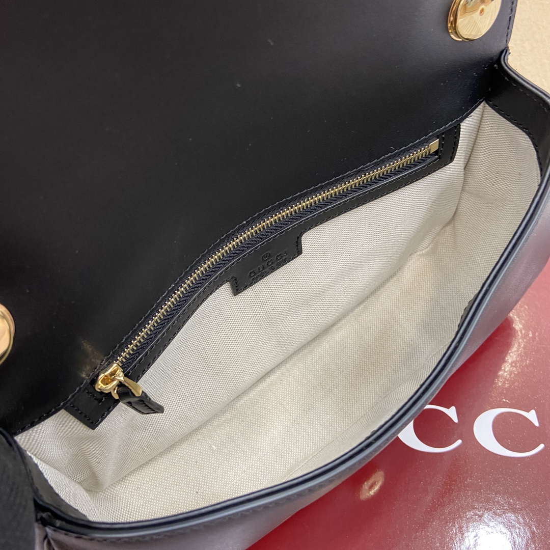 Gucci 815714 Gucci Blondie Small Top Handle Bag Black smooth leather