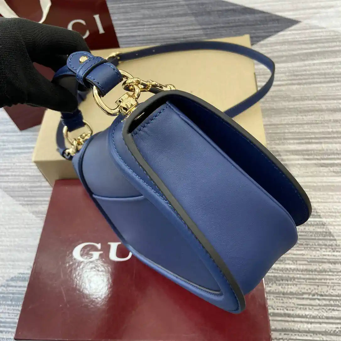 Gucci 815714 Gucci Blondie Small Top Handle Bag Blue