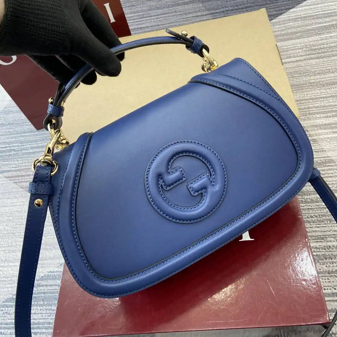 Gucci 815714 Gucci Blondie Small Top Handle Bag Blue